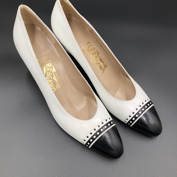 Salvatore Ferragamo Black White Pumps Salvatore Ferragamo Shoes